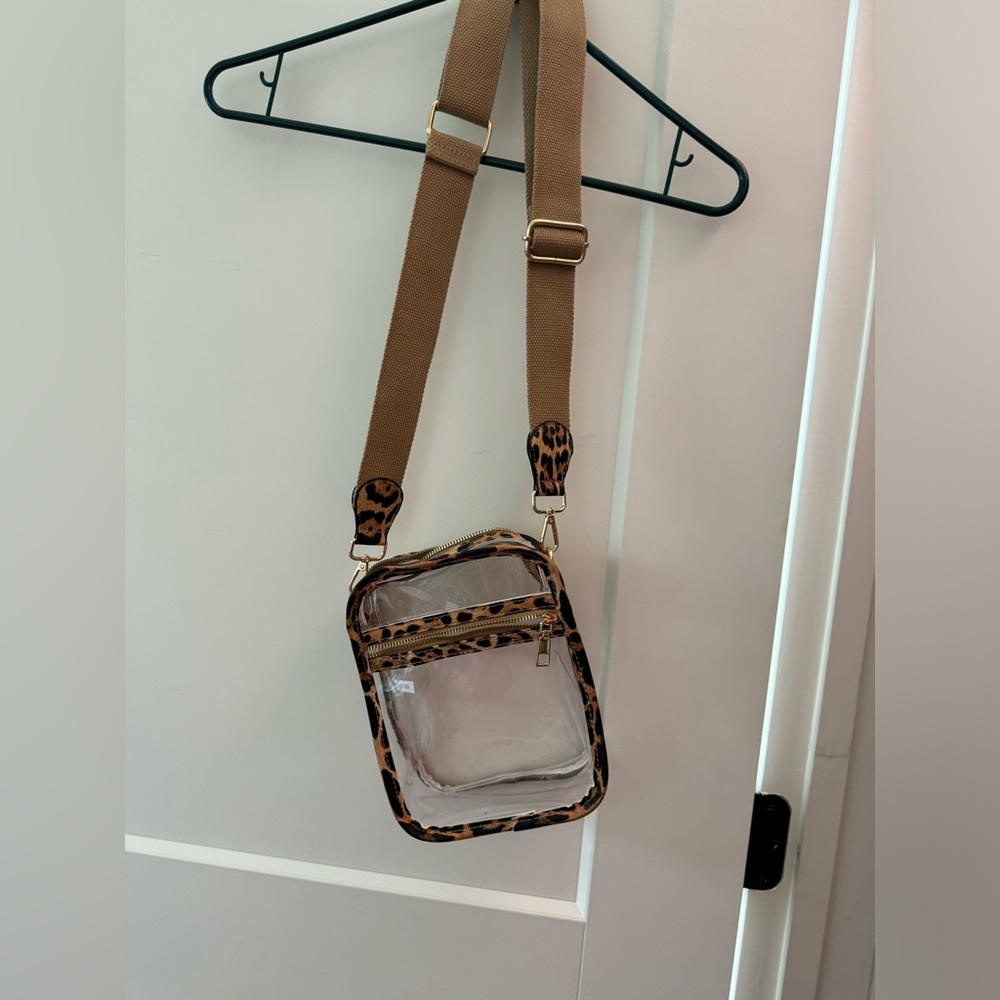 clear leopard print bag